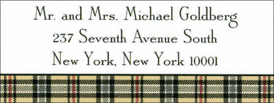 Town Plaid Return Address Labels